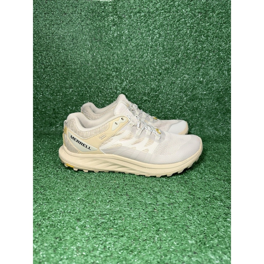 Merrell Antora 3 Women Size 9.5 Beige Vibram Running Shoes Comfort Trail Sneaker